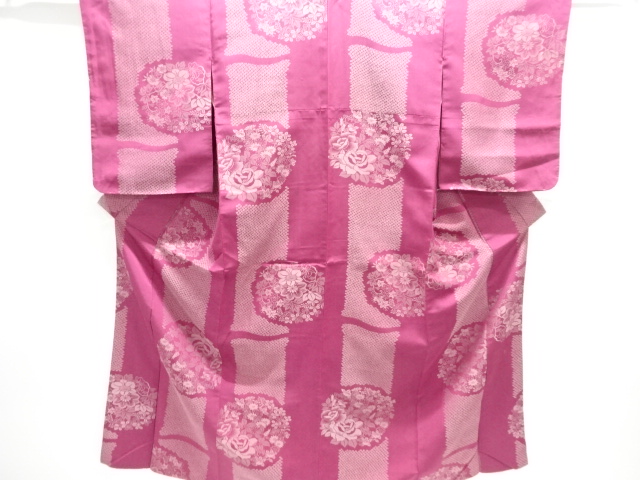 JAPANESE KIMONO / ANTIQUE KIMONO / TAISHO ROMAN STYLE / WOVEN FLORAL PLANTS